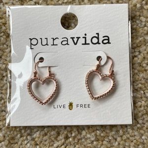 Pura Vida Rose Gold Heart Earrings